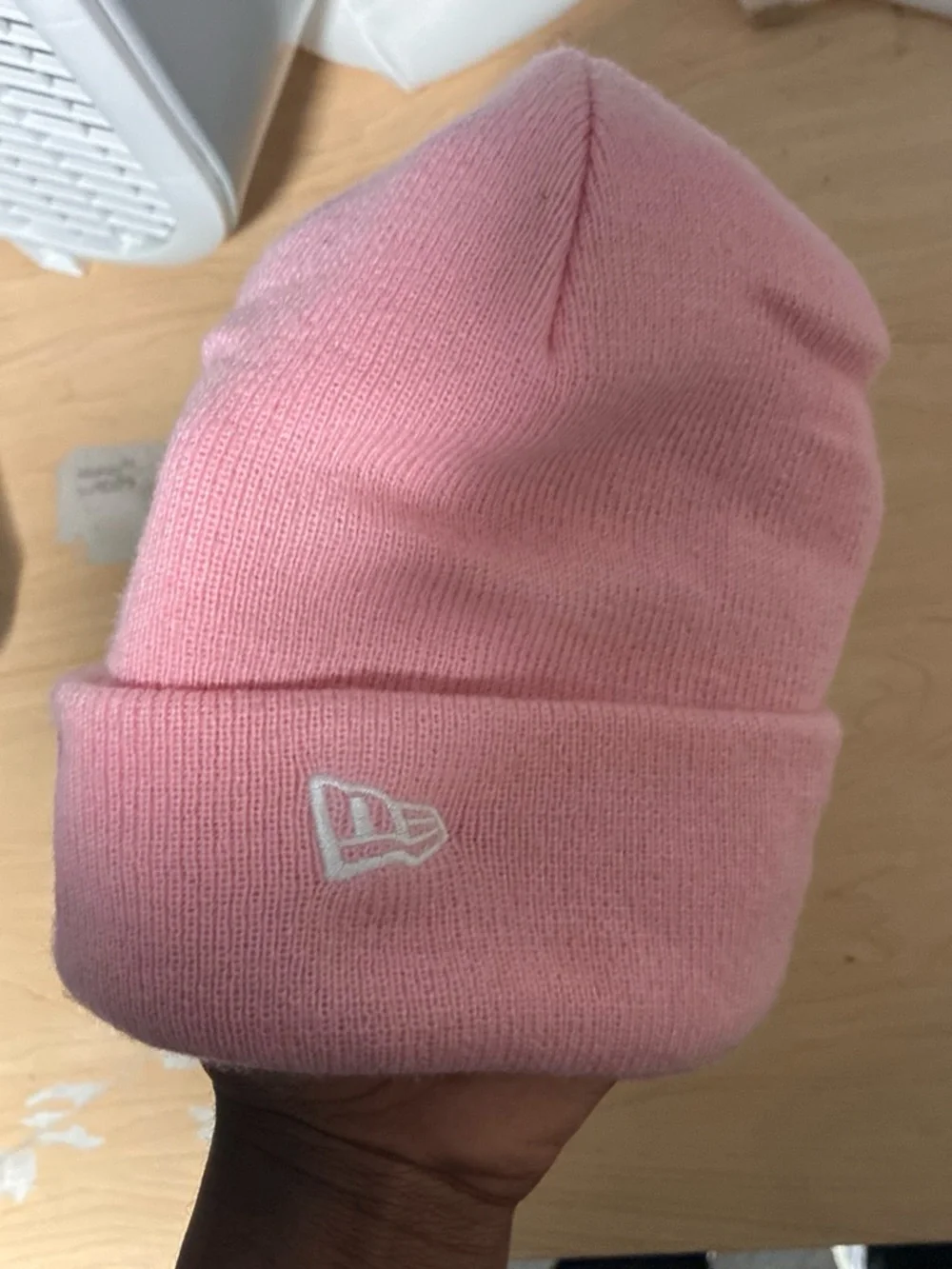Supreme Kids Light Pink Embroidered Cuffed Beanie